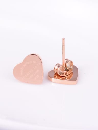 Titanium heart-shaped Letter Minimalist Stud Earring