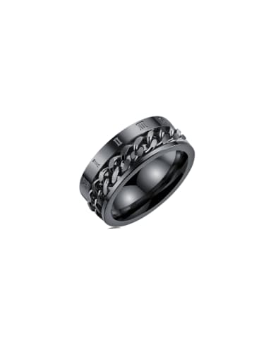 570  black Titanium Steel Geometric Minimalist Band Ring