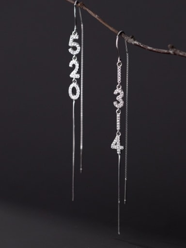 925 Sterling Silver Tassel Minimalist Drop Earring