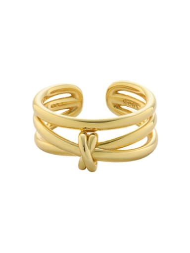18K gold [size 15 adjustable] 925 Sterling Silver Geometric Minimalist Stackable Ring