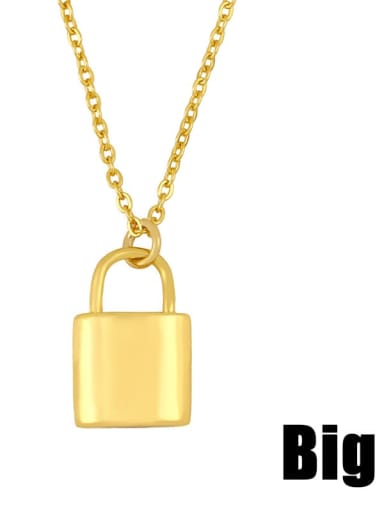 big Brass Locket Minimalist pendant Necklace