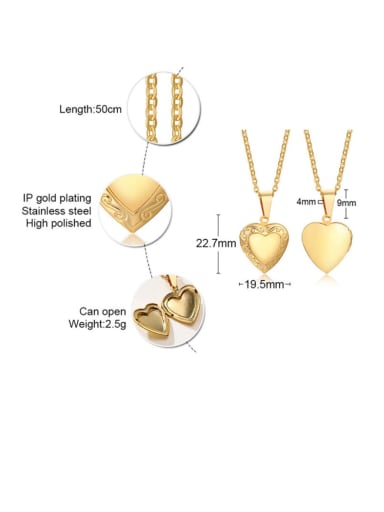 CZ Pendant And Chain, Gold Color Stainless steel Heart Minimalist Necklace
