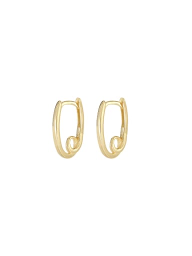 ES2248  Gold 925 Sterling Silver Geometric Minimalist Huggie Earring