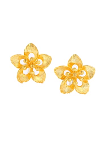 Alloy Hollow Flower Minimalist Stud Earring