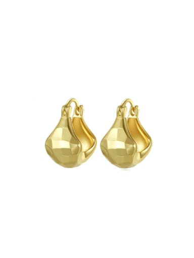 E23042002 18K Brass Geometric Minimalist Huggie Earring