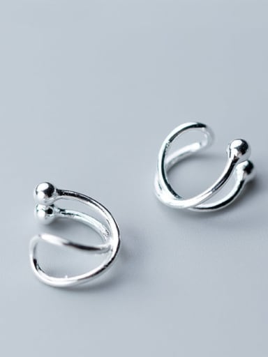 925 Sterling Silver Irregular Minimalist Clip Earring