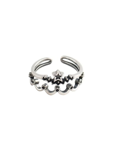 925 Sterling Silver Enamel Star Vintage Stackable Ring