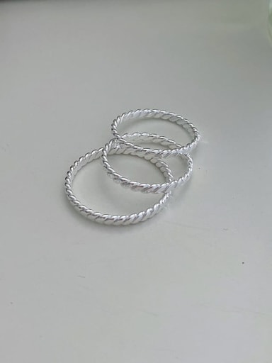 925 Sterling Silver Minimalist Braided Wire  Free Size Ring