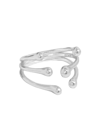Silver [size 12 Adjustable] 925 Sterling Silver Irregular Vintage Band Ring