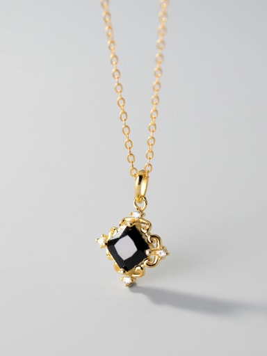 Gold 925 Sterling Silver Cubic Zirconia Geometric Dainty Necklace