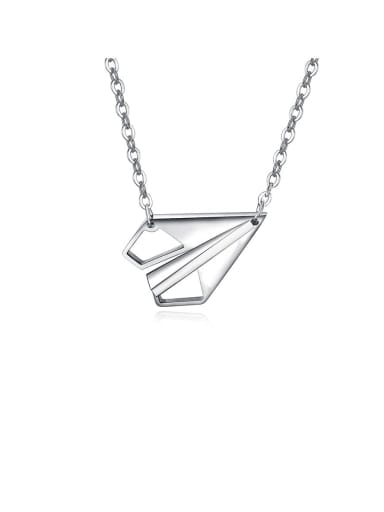 Titanium Love Paper Airplane Couple Necklace