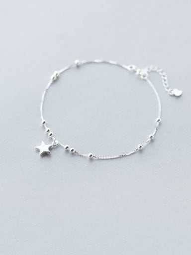 925 Sterling Silver Bead  Star Minimalist  Anklet