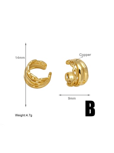 B Brass Geometric Vintage Stud Earring