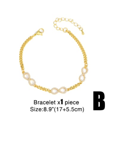 B Brass Cubic Zirconia Geometric Hip Hop Necklace
