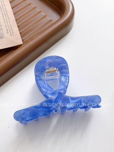 Ocean blue 8cm Cellulose Acetate Trend Irregular Alloy Jaw Hair Claw