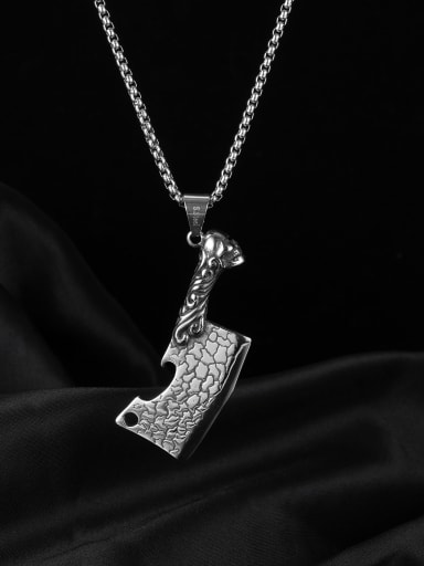 Titanium Steel Hip Hop Punk Corkscrew Pendant Necklace