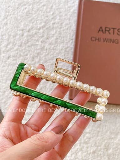 Water green 9cm Cellulose Acetate Trend Geometric Alloy Jaw Hair Claw