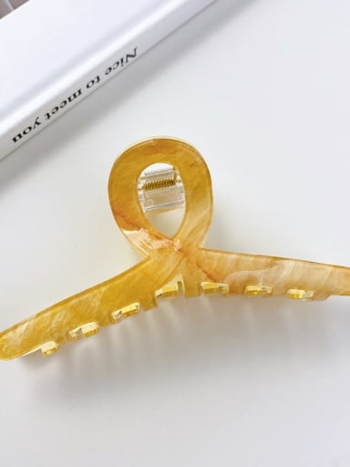 Water grain yellow 10.5cm Acrylic Minimalist Geometric Alloy Jaw Hair Claw