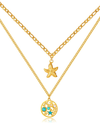 Stainless steel Star Hip Hop Multi Strand Necklace
