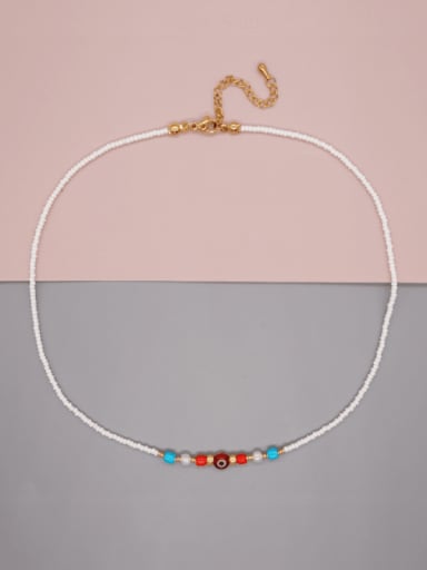 Miyuki Millet Bead Multi Color Evil Eye Bohemia Handmade Beaded Necklace