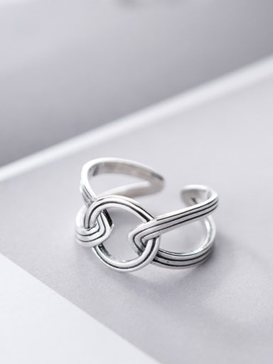 925 Sterling Silver hollow Geometric Ethnic Band Ring