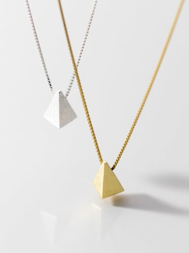custom 925 Sterling Silver Triangle Minimalist Necklace