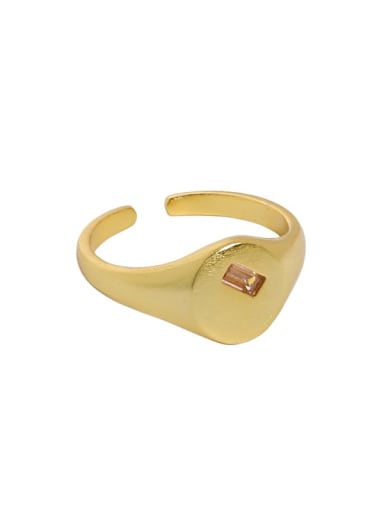 18K gold [14 adjustable] 925 Sterling Silver Cubic Zirconia Geometric Minimalist Band Ring