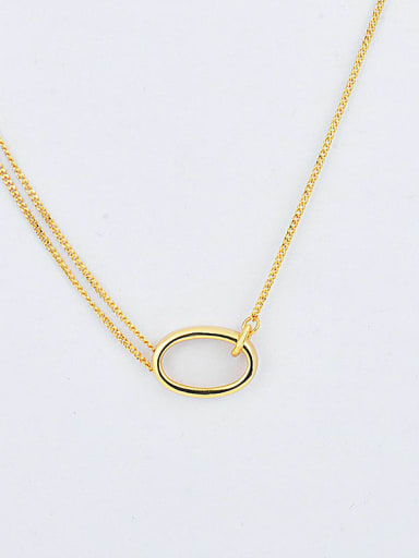 18K gold 925 Sterling Silver Hollow Geometric Minimalist Asymmetric chain Necklace