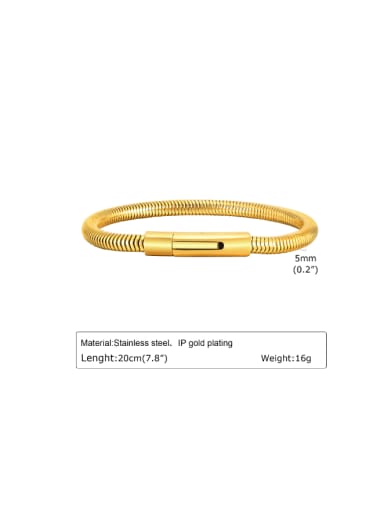 golden Stainless steel Round Snake Chain Hip Hop Link Bracelet