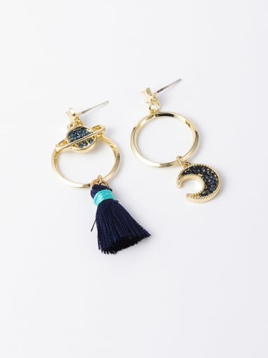 Alloy With Gold Plated Fashion Moon Drop Earrings