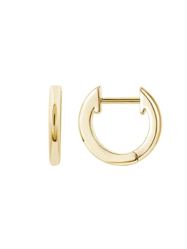 Gold Color 925 Sterling Silver Geometric Hoop Earring