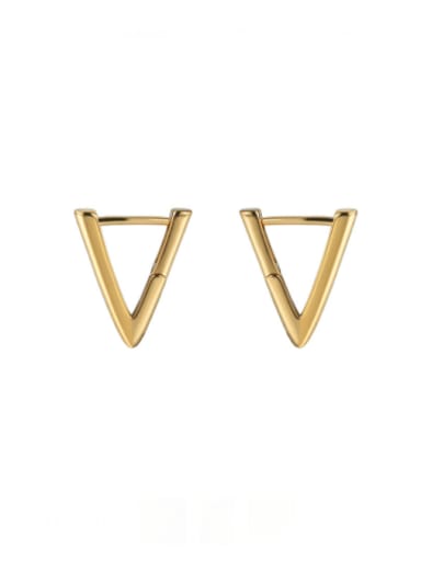 Brass Triangle Minimalist Stud Earring