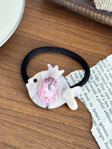 Light pink 4.2cm Cellulose Acetate Cute Icon Multi Color  Puffer Fish  Hair Rope