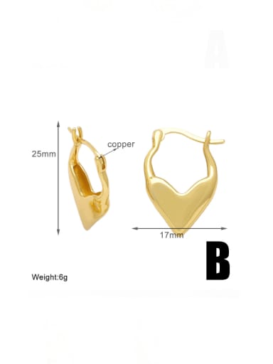 B Brass Geometric Minimalist Stud Earring