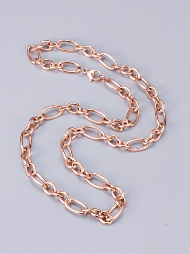 Titanium Hollow Geometric Chain Minimalist Necklace