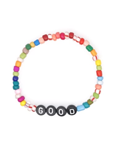 Stainless steel MGB  Bead Multi Color Letter Bohemia Stretch Bracelet