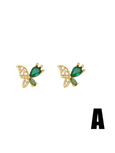 A Brass Cubic Zirconia Star Dainty Stud Earring