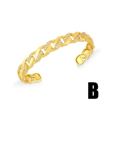 B Brass Cubic Zirconia Snake Vintage Cuff Bangle