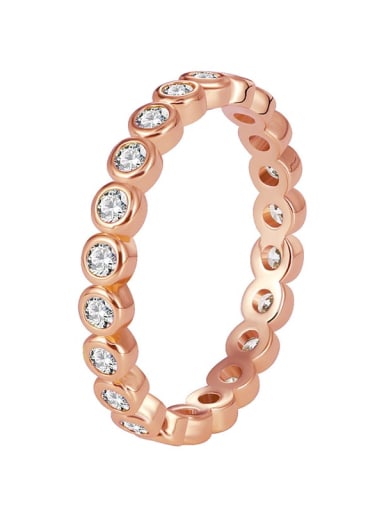 Rose gold zircon bracelet Brass Geometric Minimalist Band Ring