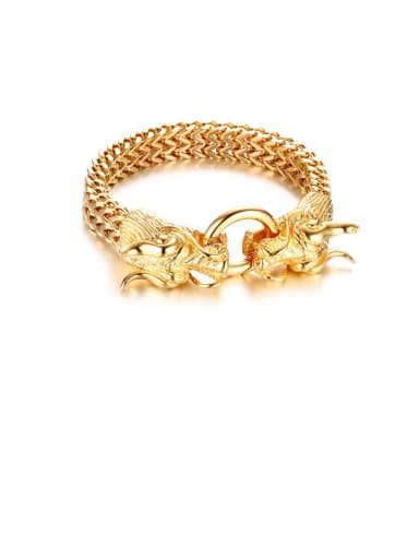 Stainless Steel With Gold Plated Simplistic Faucet Bracelets