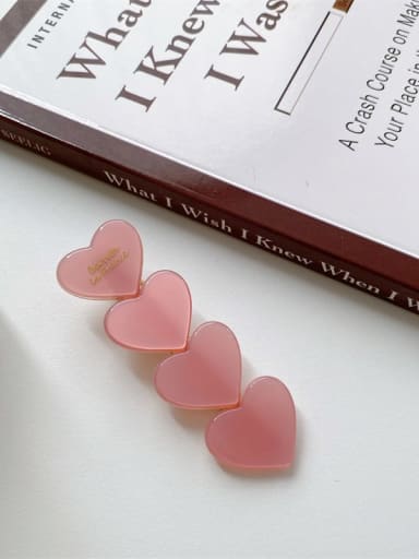 Cellulose Acetate Minimalist Heart Multi Color Hair Barrette