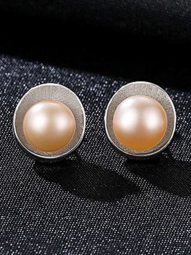 Platinum powder bead 2g08 925 Sterling Silver Freshwater Pearl Multi Color Irregular Trend Stud Earring
