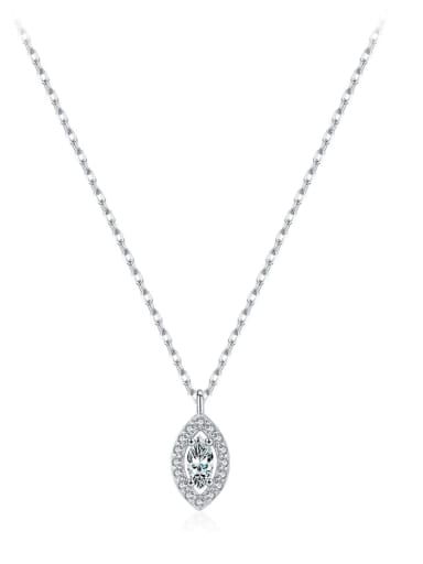 silvery 925 Sterling Silver Cubic Zirconia Geometric Dainty Necklace