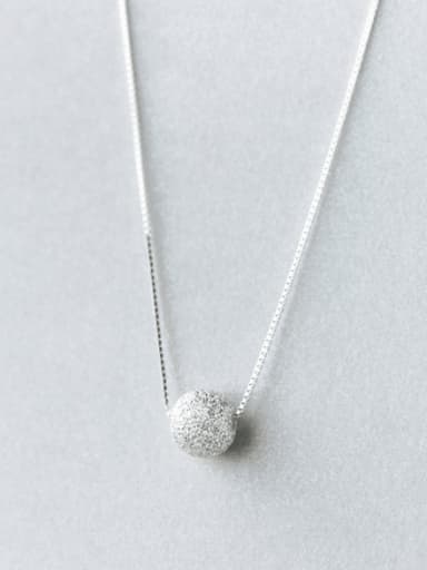 925 Sterling Silver  Minimalist Round Ball Pendant  Necklace