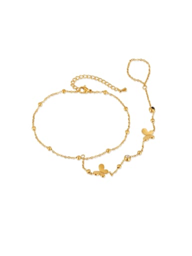 Brass Butterfly Minimalist  Anklet