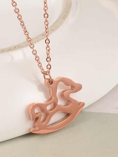 Titanium Steel Zodiac Horse Cute Necklace