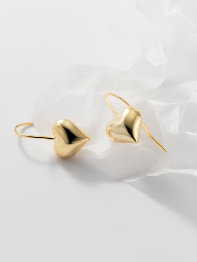 925 Sterling Silver Heart Minimalist Hook Earring