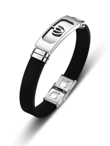 custom Stainless steel Silicone Heart Minimalist Wristband Bracelet