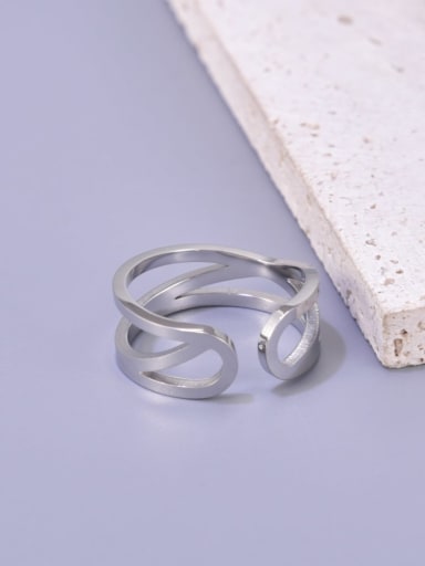 Steel Titanium Steel Geometric Minimalist Band Ring