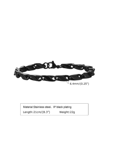 black Titanium Steel Irregular Minimalist Link Bracelet